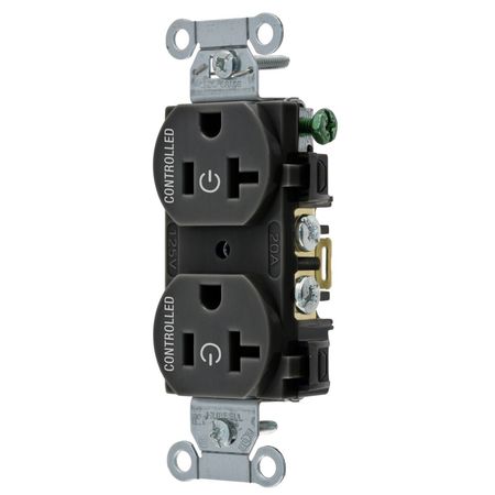 HUBBELL WIRING DEVICE-KELLEMS Construction/Commercial Receptacles BR20C2BLK BR20C2BLK